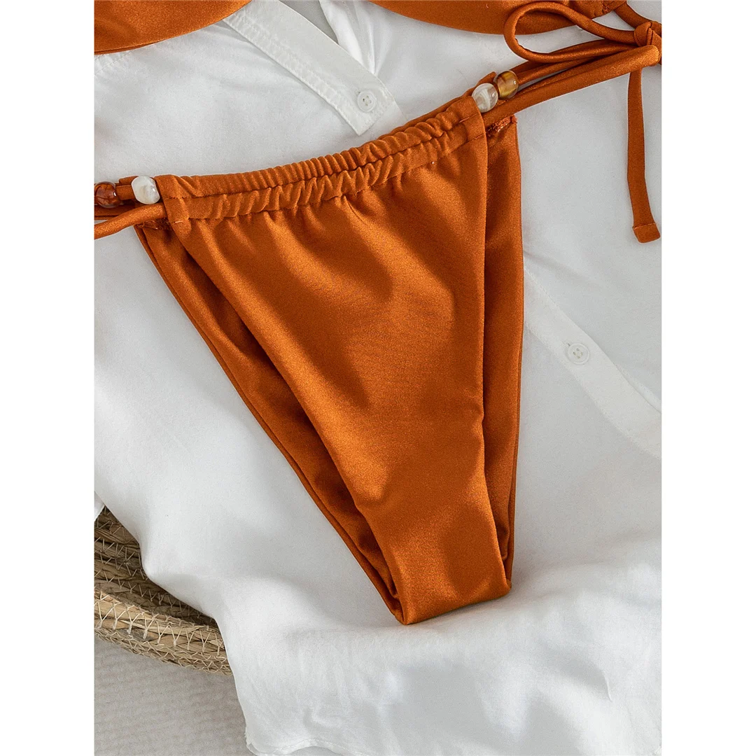 S - XL, hoch geschnittener Bikini mit Trägern, Damen-Badeanzug, zweiteiliges Bikini-Set, gepolsterter Badeanzug, Badebekleidung, Modell V8472. – Detail 8