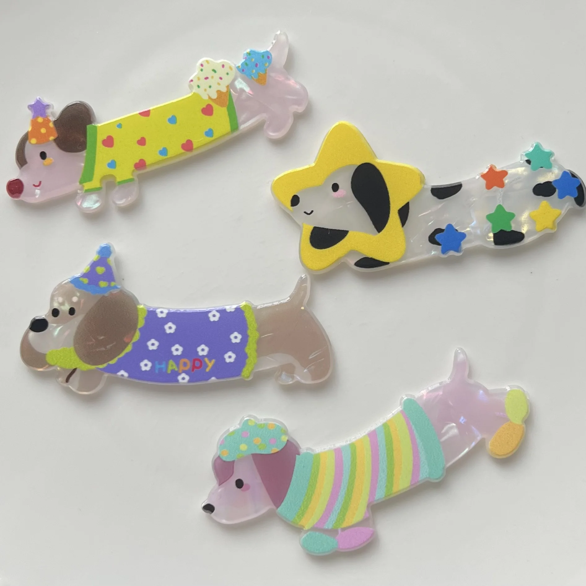 2pcs miniso cute dog series cartoon resin flatback cabochons diy crafts materials jewelry making charms