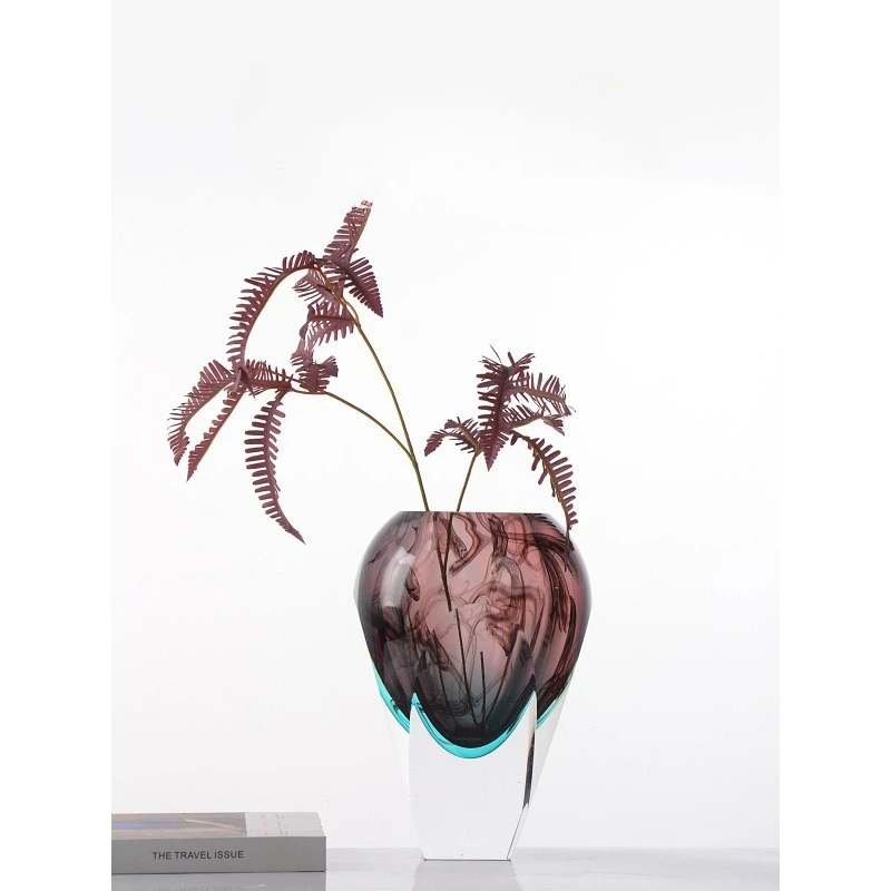 

Light luxury high-end glass vase desktop flower arrangement vase