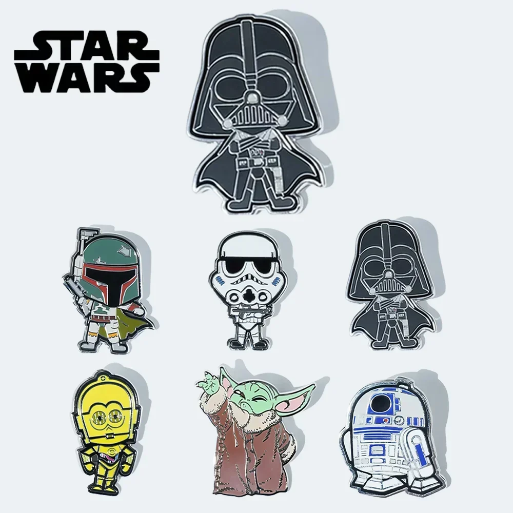 Star Wars Officially Licensed Collectible Enamel Pins Set - 5 Designs featuring Darth Vader, Imperial Stormtrooper , R2-D2