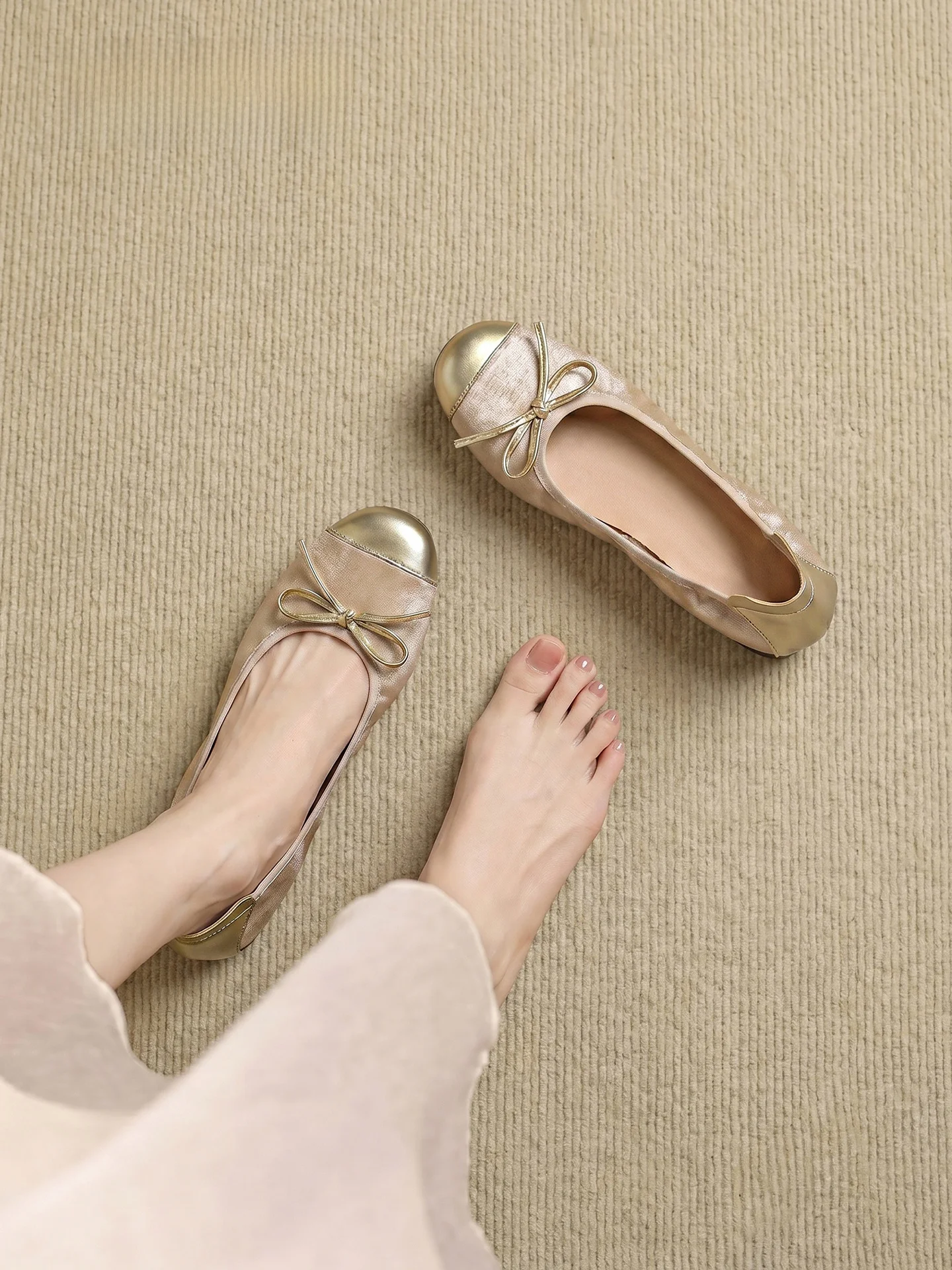 

Agsdon Ballet Flat Shoes Women's Soft Bottom Slip-On Mary Janes Casual Comfortable Flat Heel Color Block Fashion Footwear