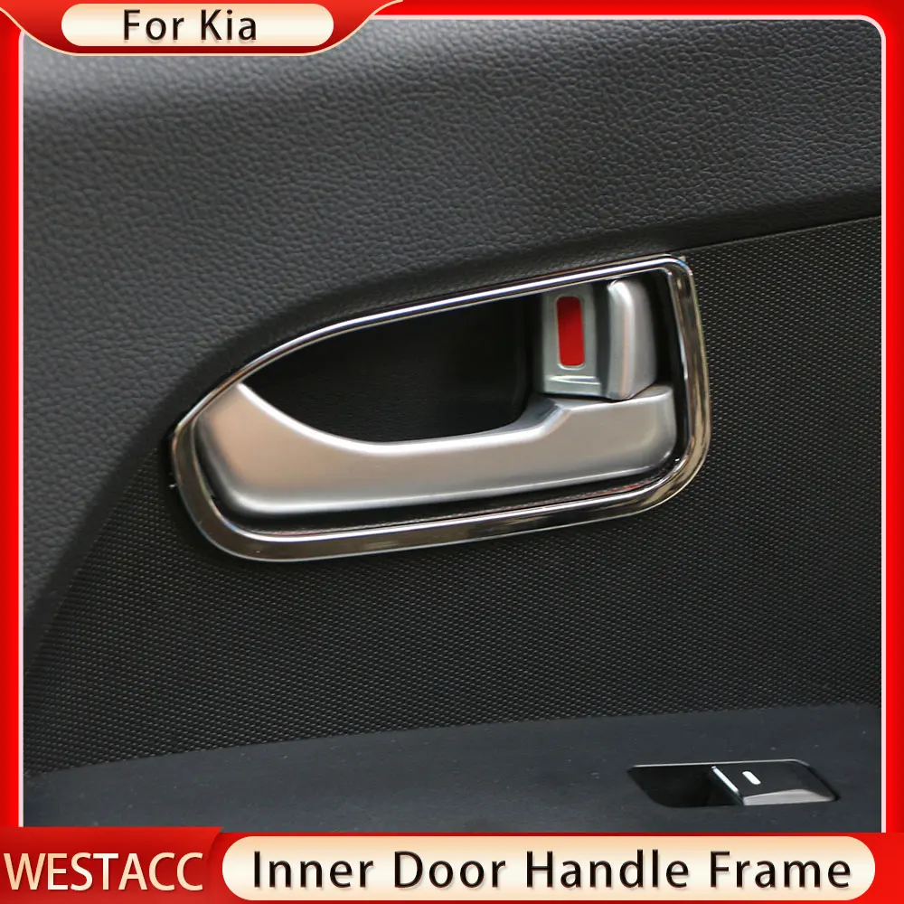 4Pcs Chrome Car Inner Door Handle Frame Cover Sticker Trim for Kia Sportage R SportageR 2012 2013 2014 2015 Interior Accessories