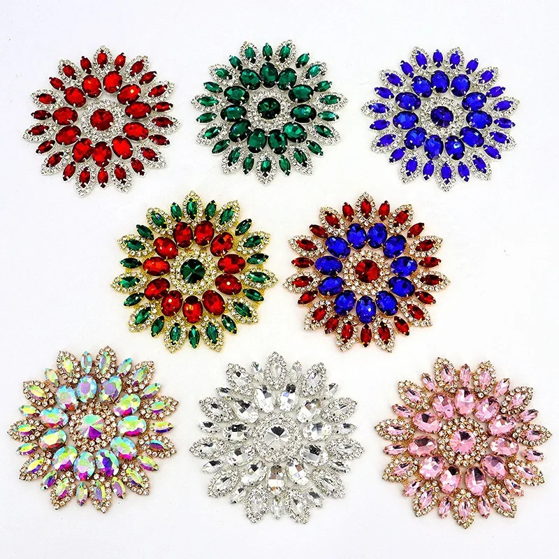 5 Stück Strasssteine 11CM Sonnenblumenform Kristalldiamanten DIY Handwerk Hochzeitsgeschenk Strasssteine Dekoration Taschen Hut Zubehör – Detail 4