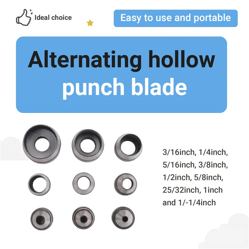 A59E-10 قطعة مجموعة أدوات الثقب المجوفة الثقيلة طوقا الجلود المطاط اللكم لتقوم بها بنفسك أدوات ثقب الجلود Herramientas Para C