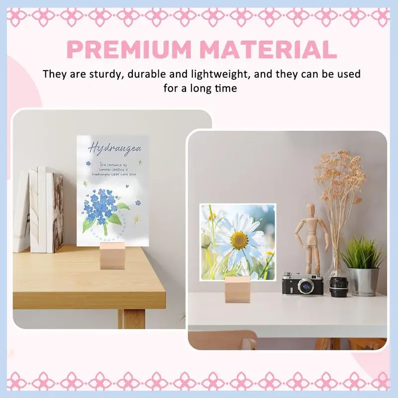 AS63-20Pcs Wooden Name Card Holder Wooden Table Number Stands Solid Wood Place Card Holders For Name Tags,Pictures,Postcards