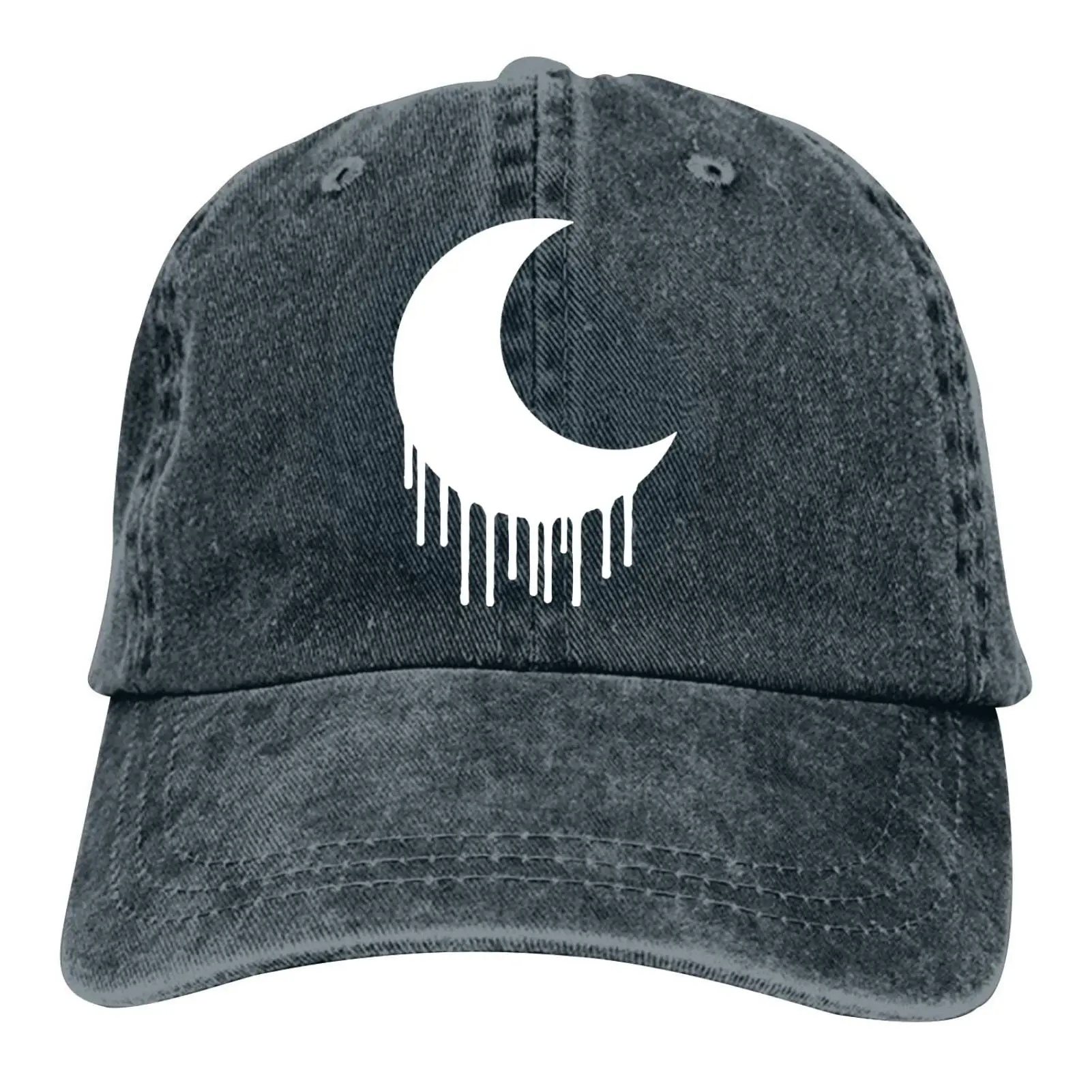 Crescent Moon Baseball Cap Vintage Adjustable Washed Hats Twill Plain Cowboy Hats Denim Dad Hat for Men Women Boy Girl