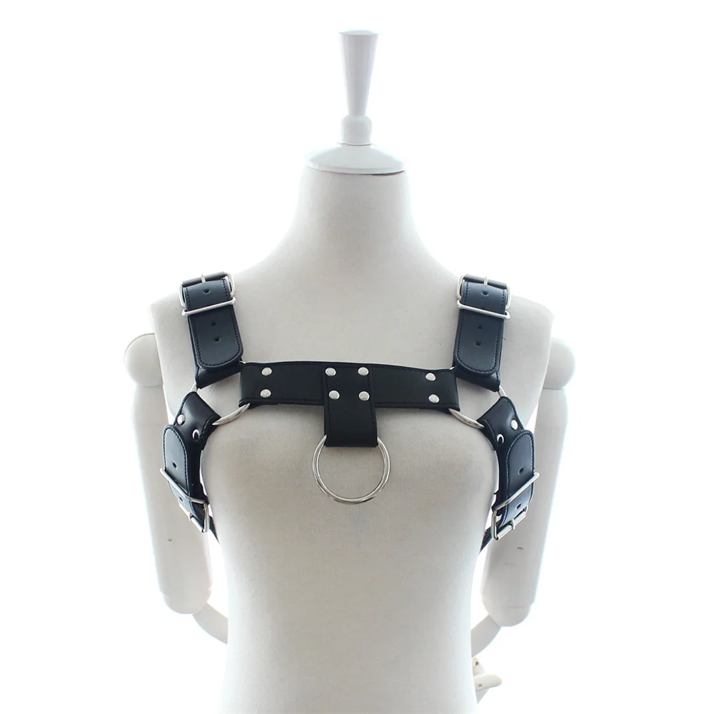 Gay Rave Harness Hot Man Body Chest Harness Belt Shoulder Strap Punk Rave Costumes Harness Metal Buckle Sex Toy For Men Lingerie