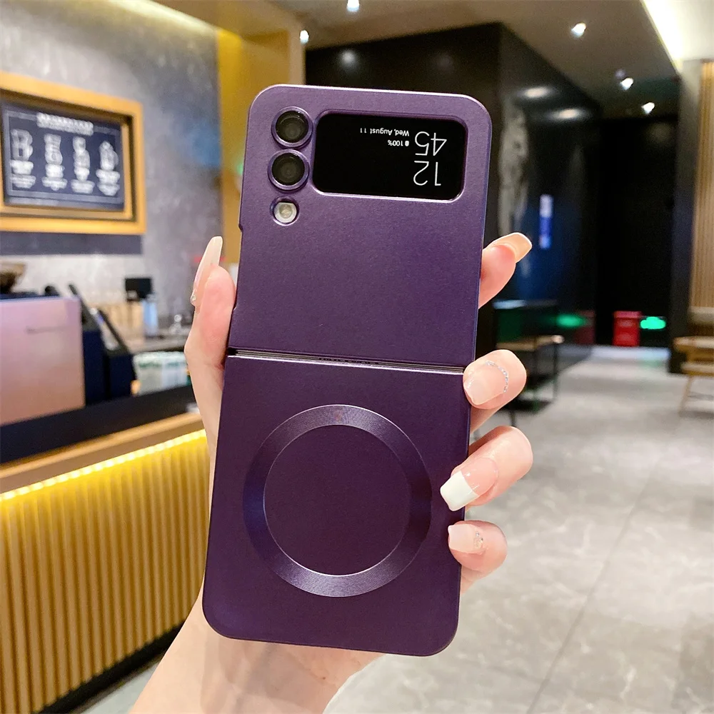 Z Flip 4 5 6 حافظة فاخرة من السيليكون الناعم Magsafe لهاتف سامسونج جالاكسي Z Flip 6 3 4 5 رفيعة للغاية غير لامعة مقاومة للصدمات Flip 6