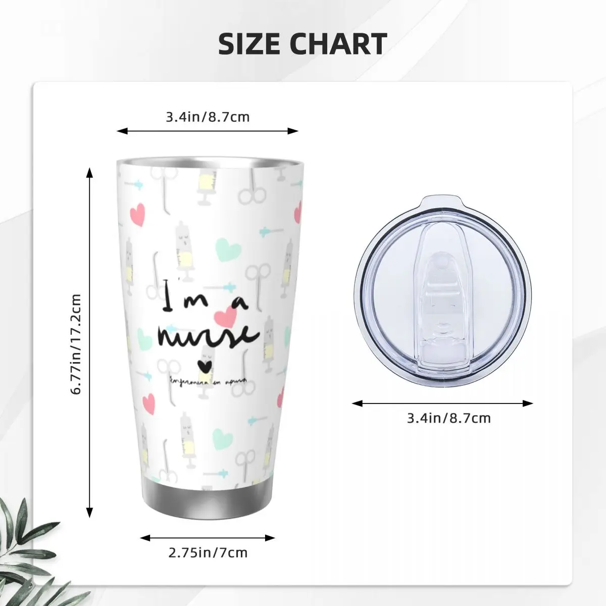 I am a Nurse Insulated Tumbler with Straws Lid Enfermera En Apuros Vacuum Thermal Mug Double Wall  Bottle Cup, 20oz