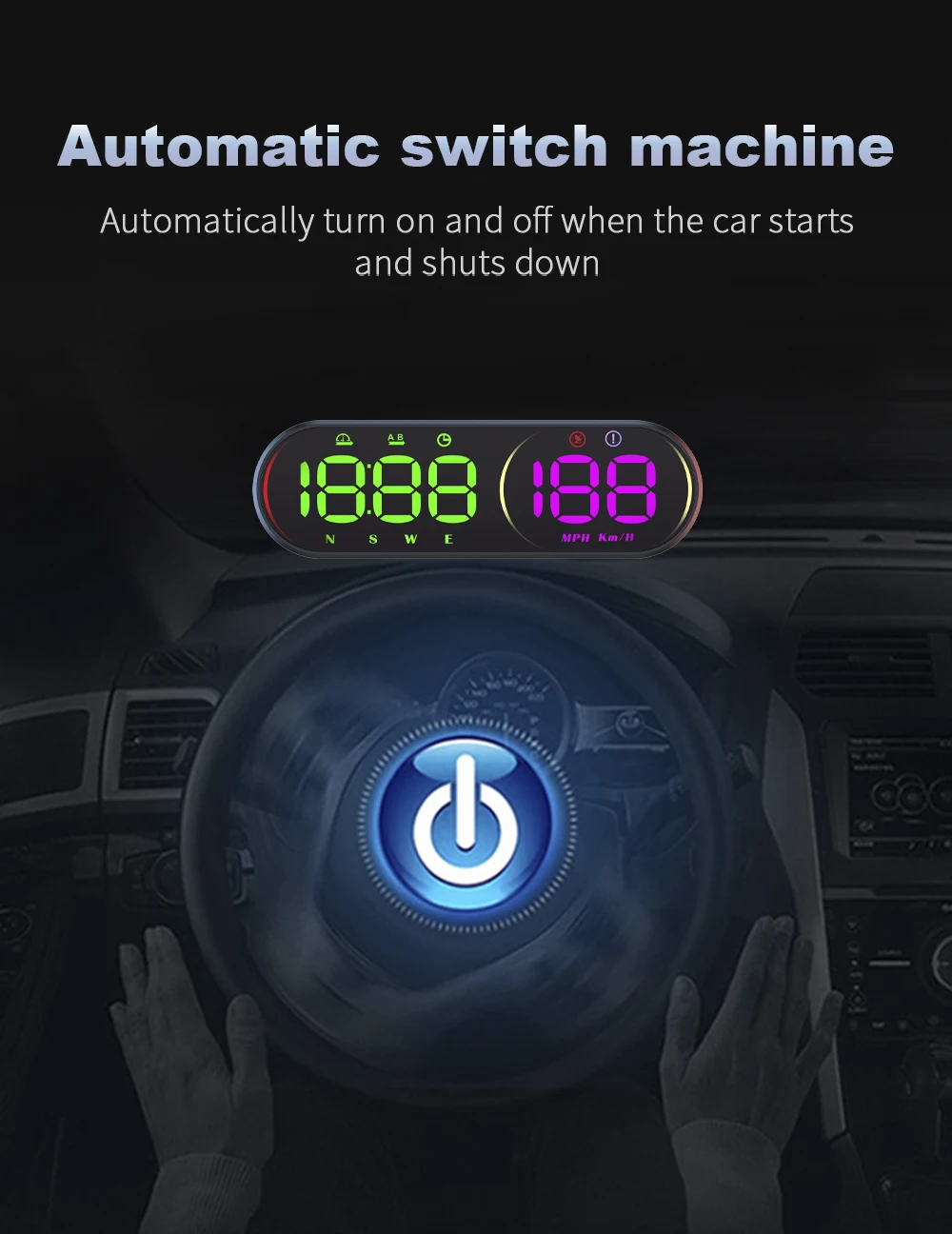 G26 Head-up-Display (HUD) Auto-GPS-LED-Smart-Digital-Tachometer KM/H MPH Übergeschwindigkeitswarnung für LKW SUV Motorrad Zubehör – Detail 15