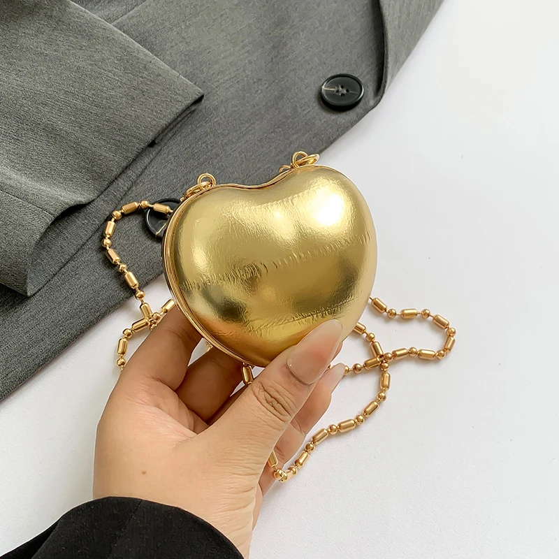 2024 New Summer Lipstick Bags For Women Fashion Mini Purse Crossbody Bag High Quality Gold Love Heart Bag Designer Shoulder Bag