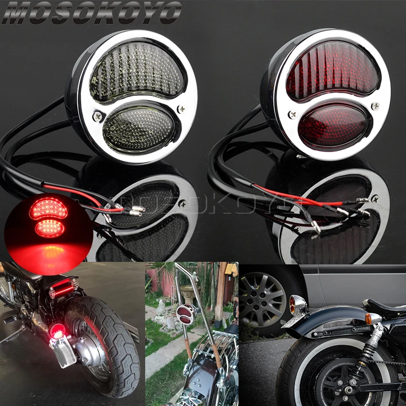 

Retro Motorcycle LED Tail Light Rear Brake Stop Lamp Blinker 12V Taillight Universal For Harley Chopper Bobber Cafe Racer Custom