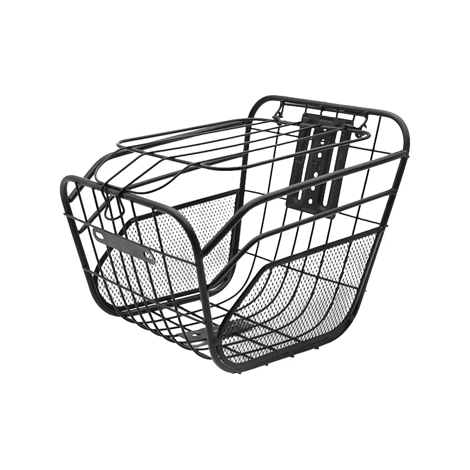 Electric Bike Metal Basket Detachable Electric Bike Handlebar Basket for Cycling