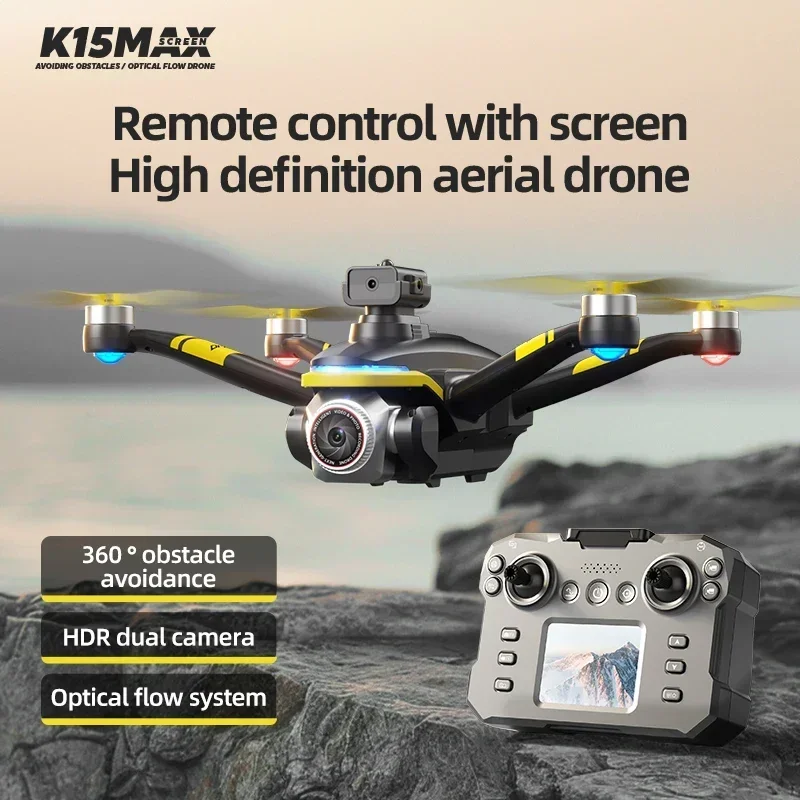 K15 Max borstelloze drone 4K HD camera afstandsbediening met scherm obstakelvermijding luchtfotografie quadcopter speelgoed