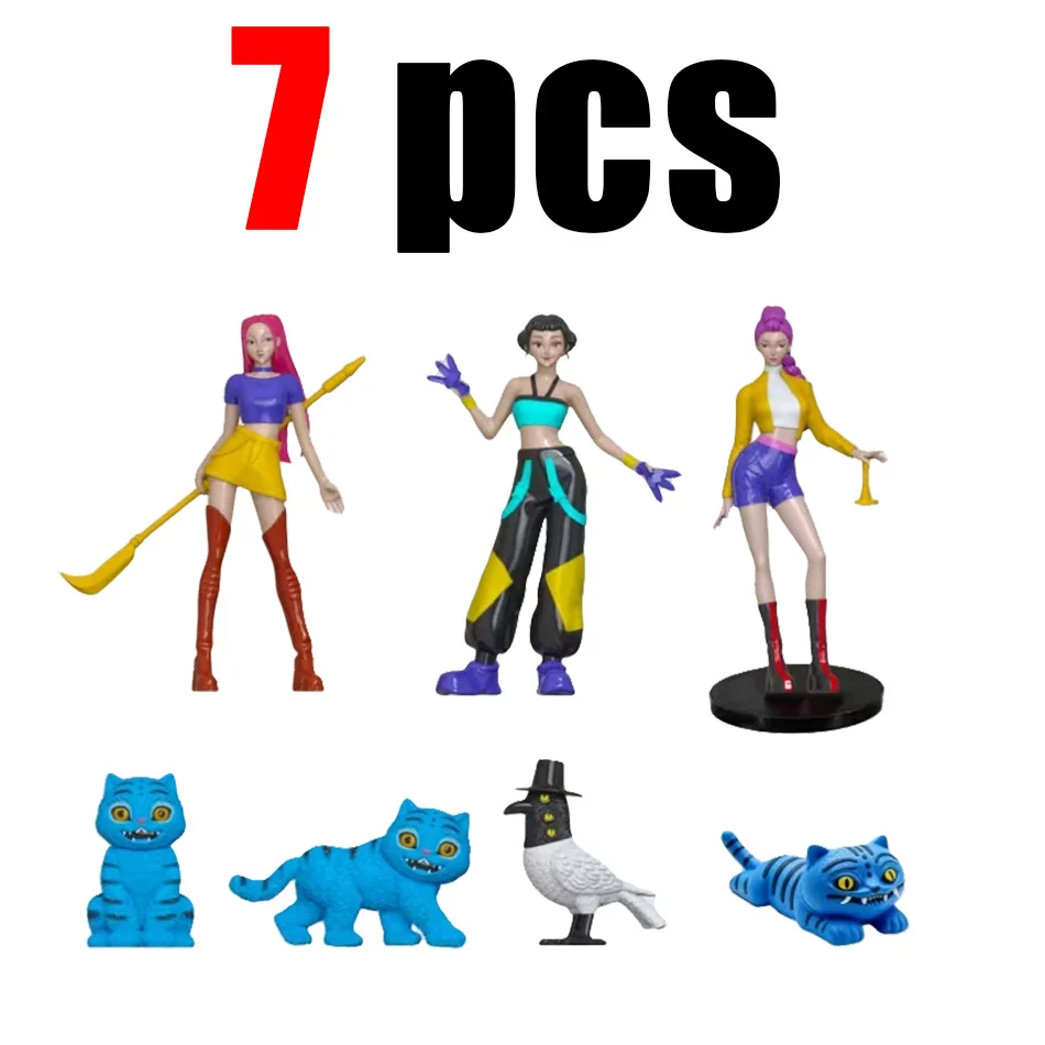 Conjunto de figuras de acción de Demon Hunters, juguetes de peluche coleccionables, Derpy Tiger Rumi Mira Zoey Sussy Doll, 5/7/12 Uds., regalo para fanáticos