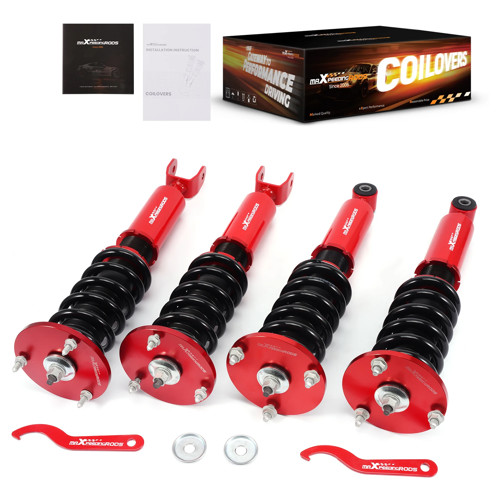 Racing Coilovers Lowering Kits For Lexus SC300 SC400 1992-00 Adj. Height Red