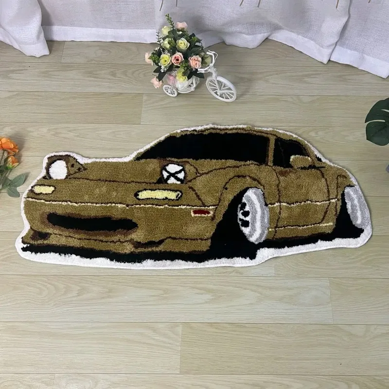 Fashion Racing Car Rugs Soft Tufting Sports Car Carpet Living Room Bedroom Home Decor Non-slip Floor Mat Bedside Pad Dropship