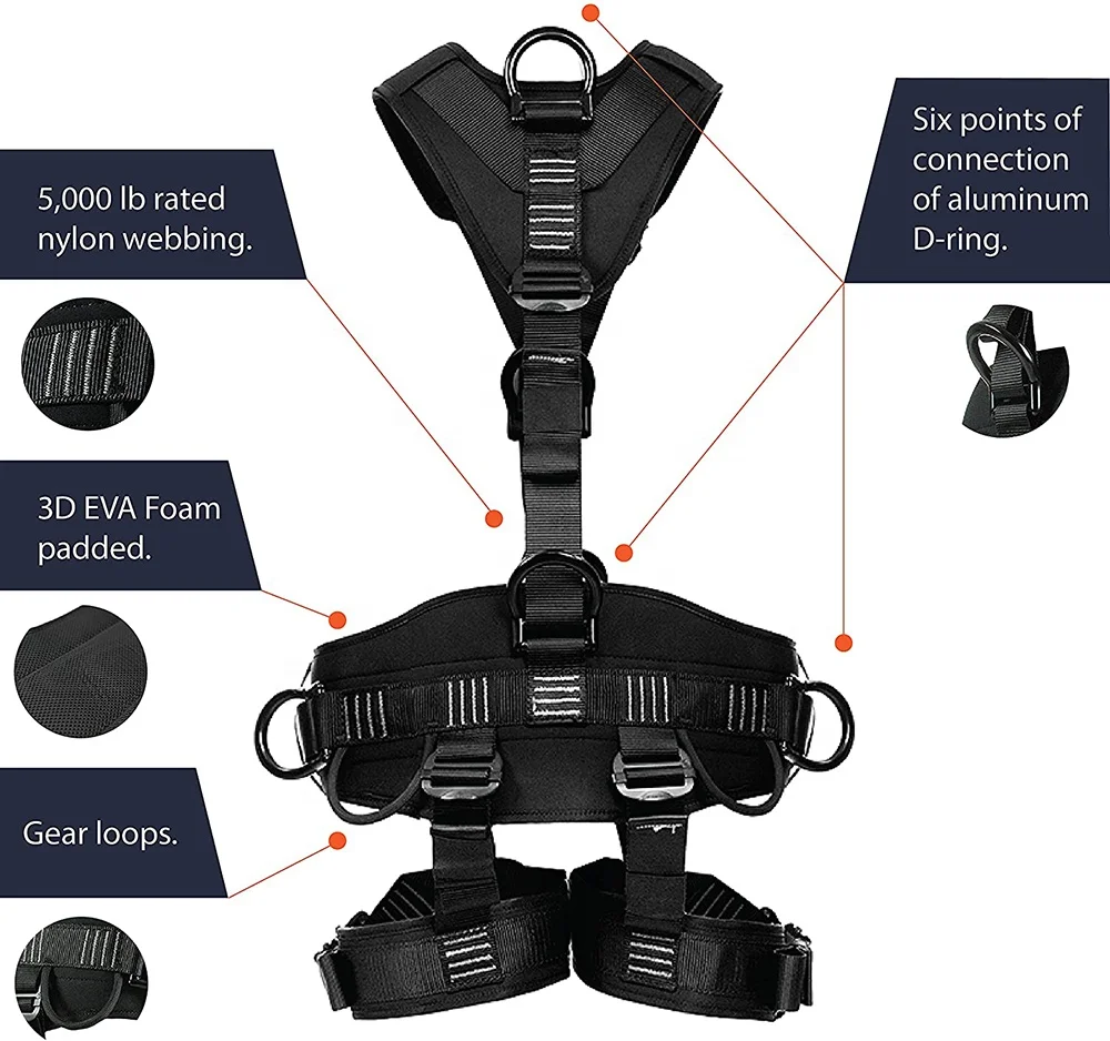 Customized High Load-bearing Full Body Safety Harness For Mountaineering And Rock Climbing Rescue