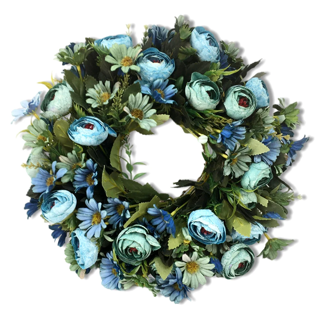 

Венок из искусственных цветов, входная дверь, настенная декоративная гирлянда, дом, праздник, свадьба, вечеринка, кулон, декор, тип 9.