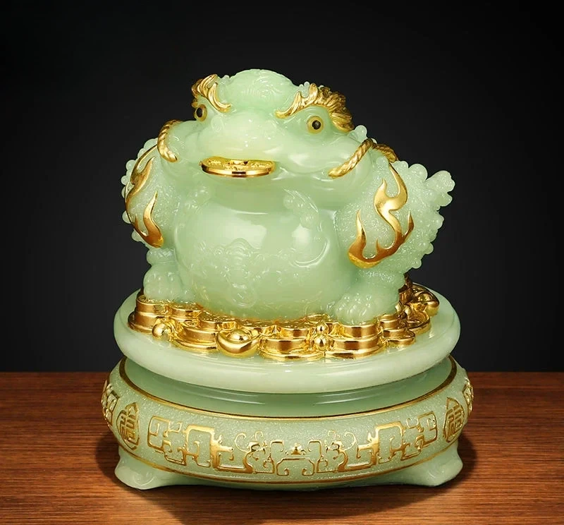 Inviting Wealth Brave Ornament Rotating Golden Toad Treasure Business Living Room Wine Cooler Decor