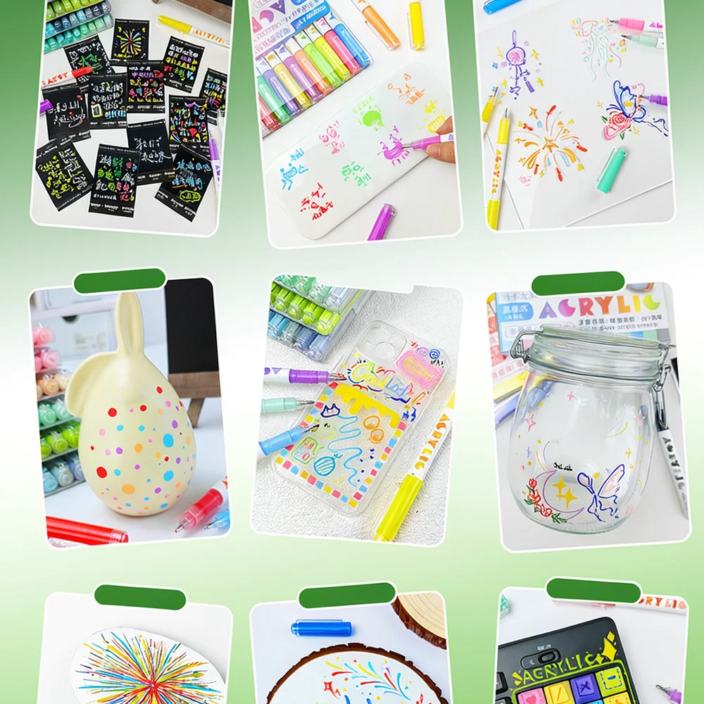For Guangna Acrylic Paint Pens Professional Marker Set Waterproof Quick Dry Pigment For DIY Painting Hand Lettering Art Supplies
