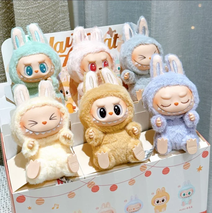 Genuine Labubu Sitting Party Macaron Figure Have A Seats Series Cute Enamel Face The Monsters Action Figurine Doll Toy Xmas Gift