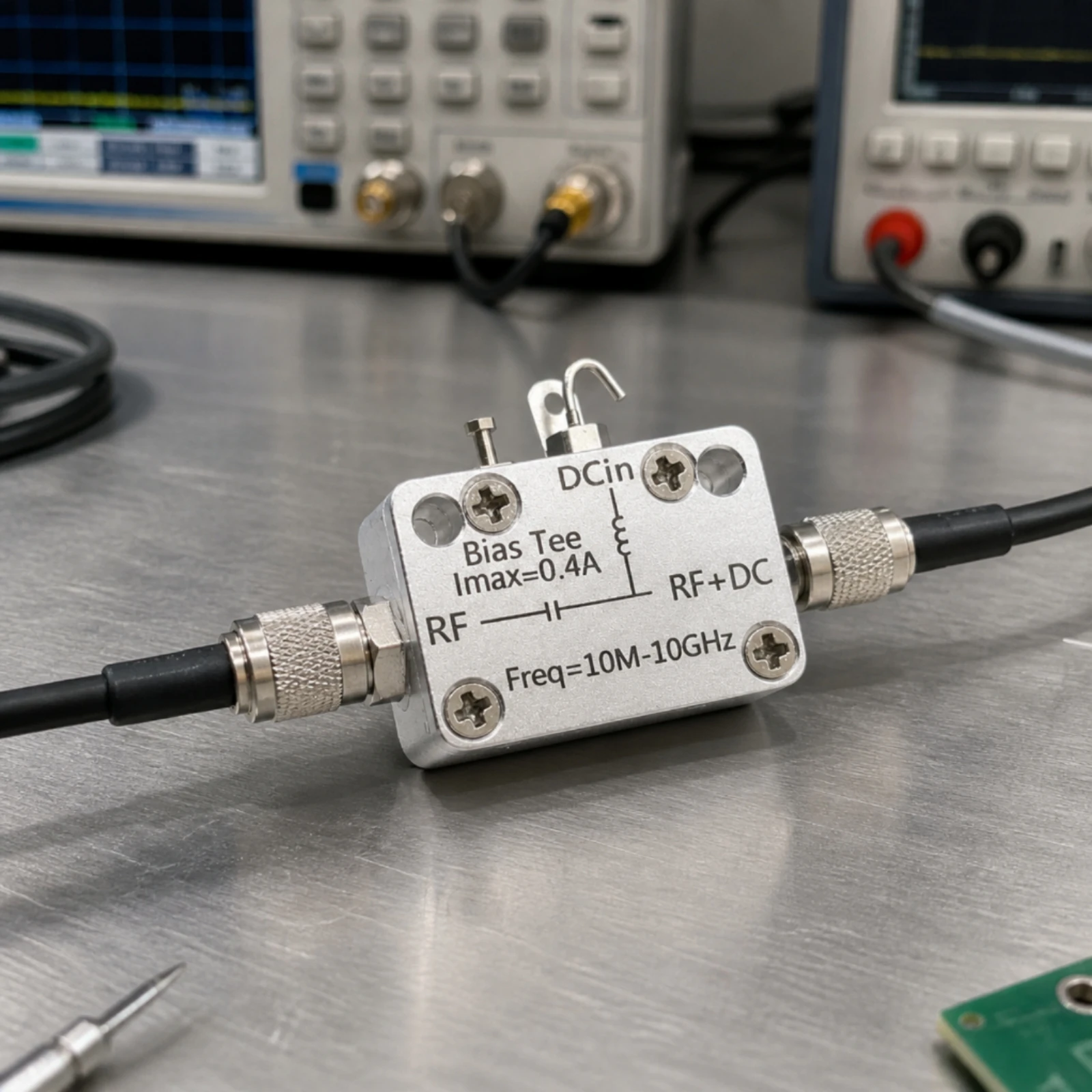 SMA Coaxial RF Bias Tee Slim RF Bias Tee with DC Input Terminal SMA Coaxial DC Block High Frequency Air Conditioning
