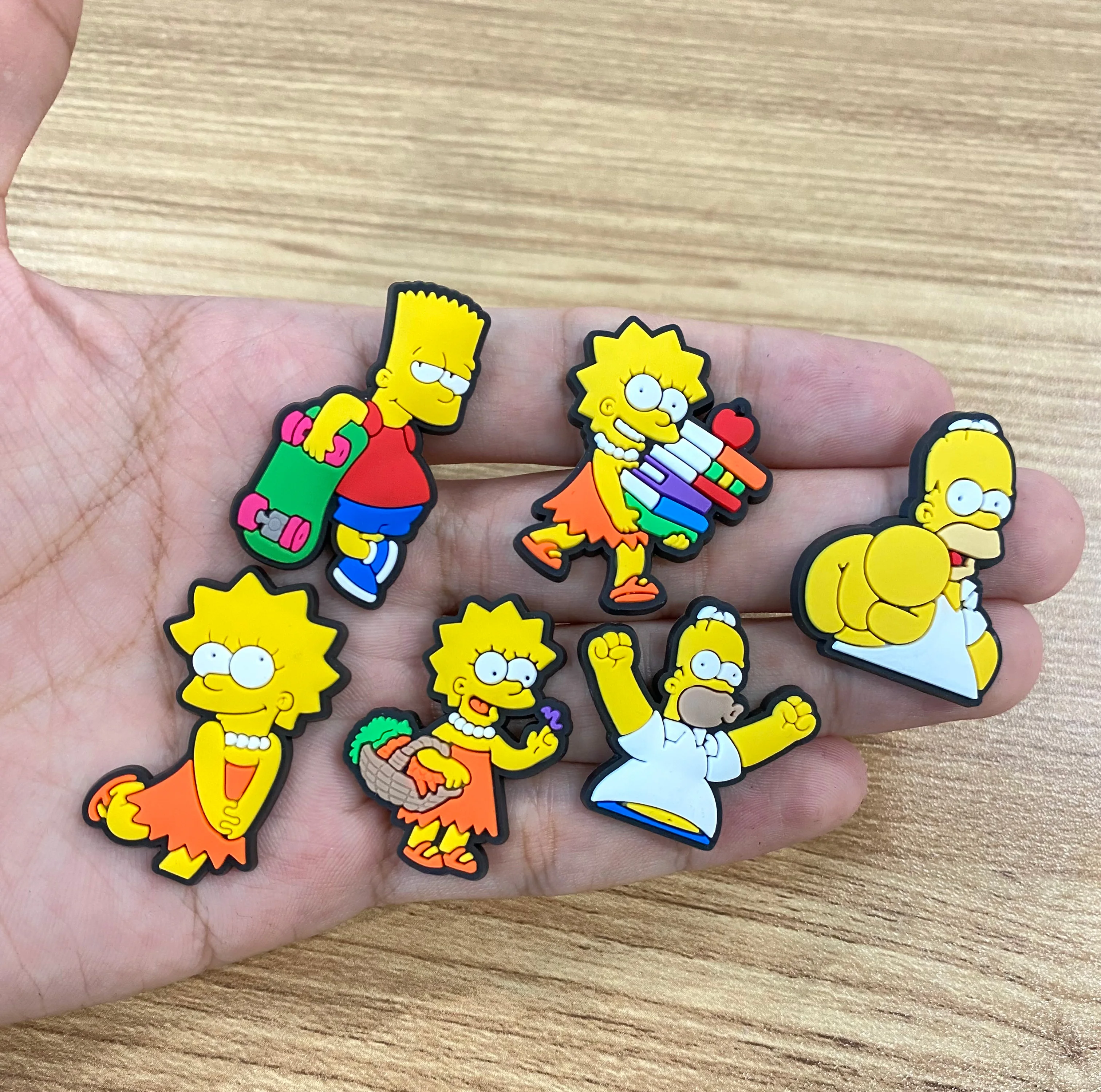 18pcs/set MINISO Shoe Charms PCV Cute Cartoon Shoe Accessorie Simpson For Women Men Funny Unisex Gifts