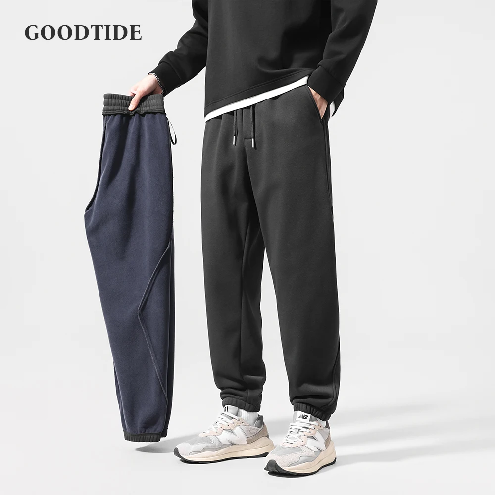 

Fashion Men's Velvet Thickened Leggings Sweatpants 2025 Winter New Elastic Waist Solid Color Outdoor Sports Warm Casual Trousers