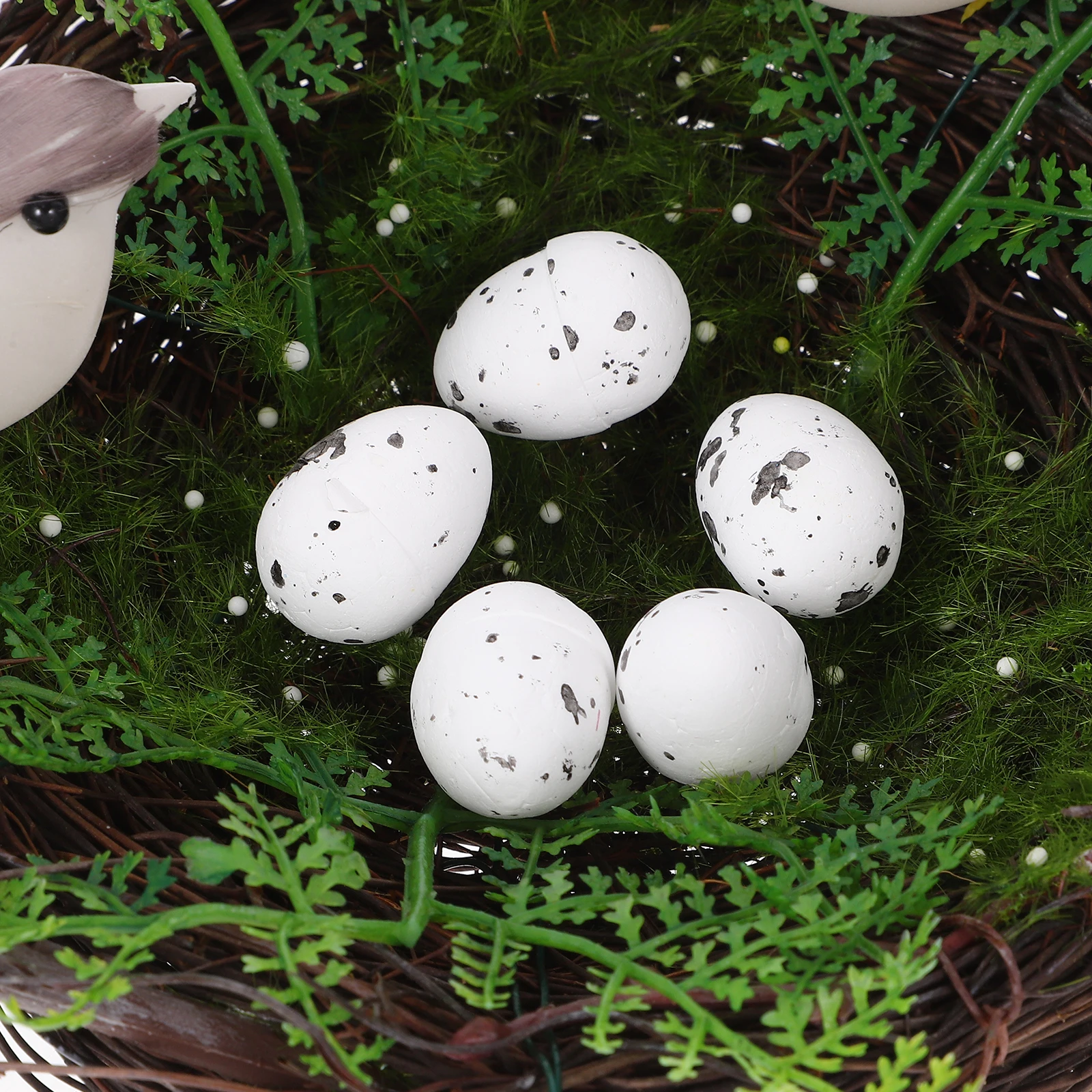 

5pcs 1 Set Ornament Rattan Decor Eco-Friendly Home Office Party Decoration Creative Vine With Simulation Eggs Garden Patio