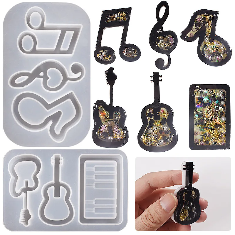 

Music symbol violin silicone mold made of epoxy resin can be used for sweater chains pendant accessories keychain