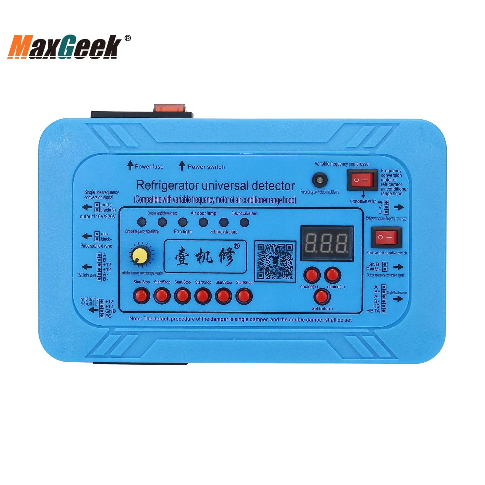 Maxgeek 110V/220V Universal Inverter Refrigerator Detector Tester for Fan Damper Inverter Board Solenoid Valve