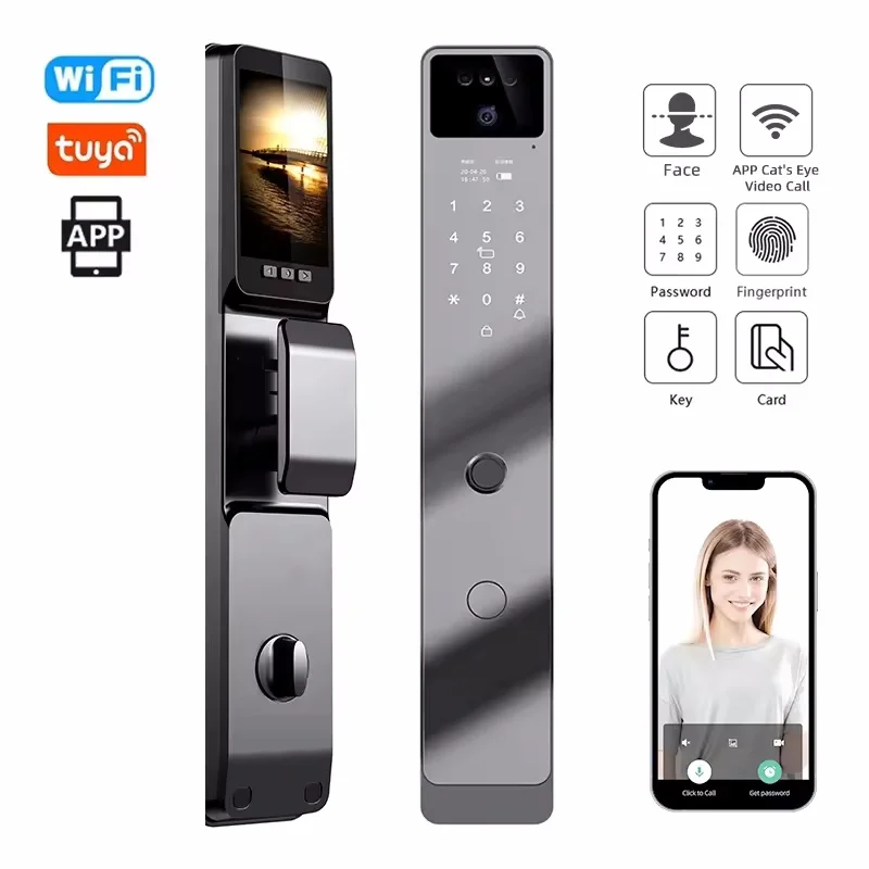 Hot Selling Biometric Fingerprint Security Electric Smart Door Locks For Front Door Wi-Fi Zigbee