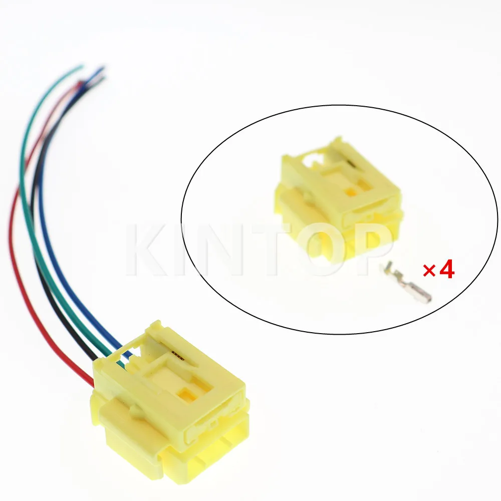 1 Set 4 Pins 1.2 Series 7283-6134-70 Yellow Automobile Unsealed Wire Plug AC Assembly Car Accessories Auto Modification Parts