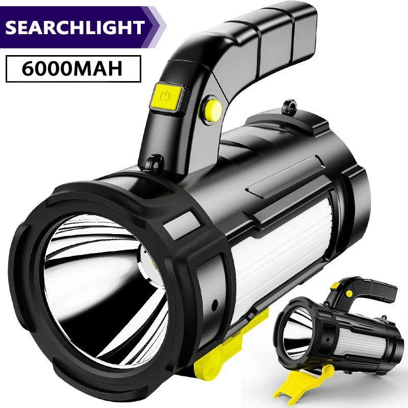 Handheld Searchlight LED USB Camping Light Bulb Powerful Hand Lamp Rechargeable Portable Focus Spotlights Tactical Lantern 18650