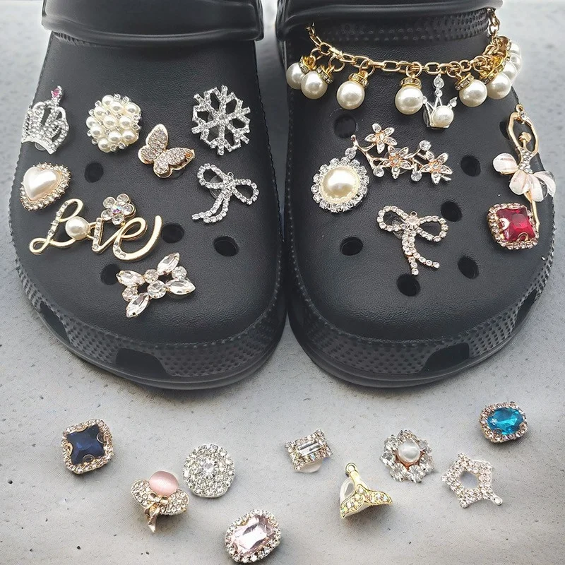 

24Pc/Set Metal Shoe Jewelry Crystal Designer Charms Crystal Shoe Accessories Women'S Hot Love Butterfly Diy Shoes Perfect Gift