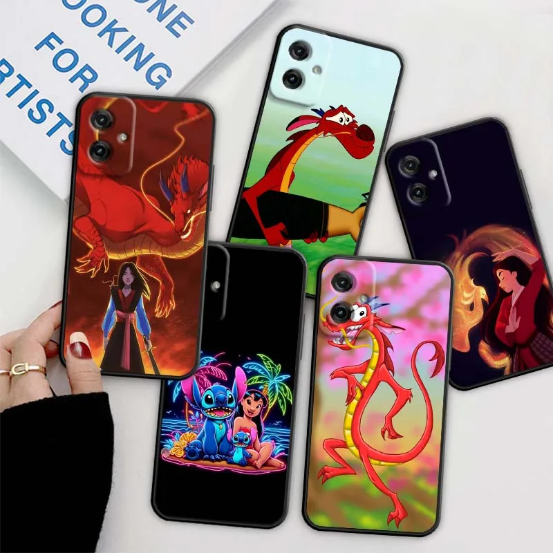 

Disney Mulan Dragon Stitch For Motorola G85 Edge 50 G24 G35 G14 G04 40 G72 G34 G31 G Stylus G54 G13 G32 5G Black Phone Case