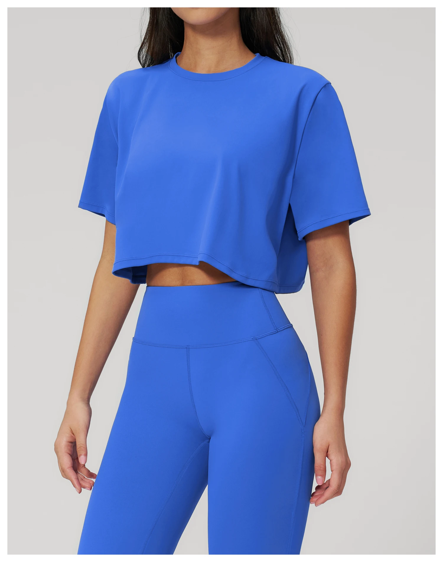 Volagor Cloud Feel Workout T-Shirt Women Loose Cropped Yoga Top Brushed Gym Short Sleeve Tee Crew Neck Breathable Running Shirt