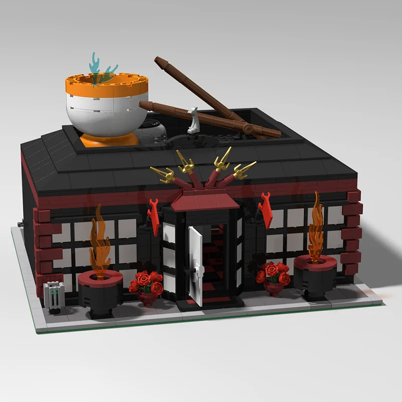 City Street View Moc Building Blocks Restaurant Modular Buildings Model Technology Bricks DIY Assembly Holiday Construstion Toy
