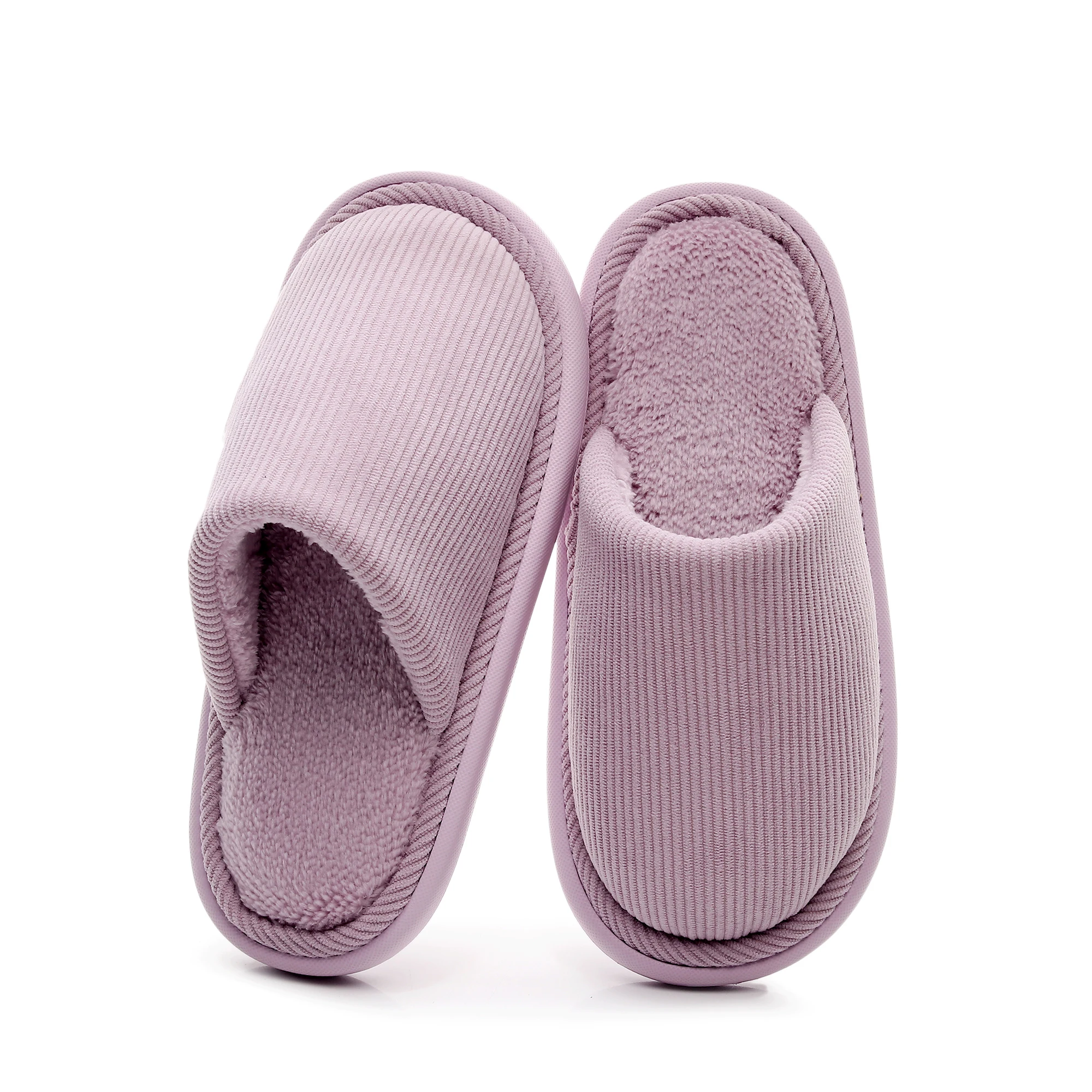 Cozy Lady's Winter Indoor Slip-On Slippers with Soft Fleece Lining, Elegant Design, Non-Slip EVA Sole for Cold Weather