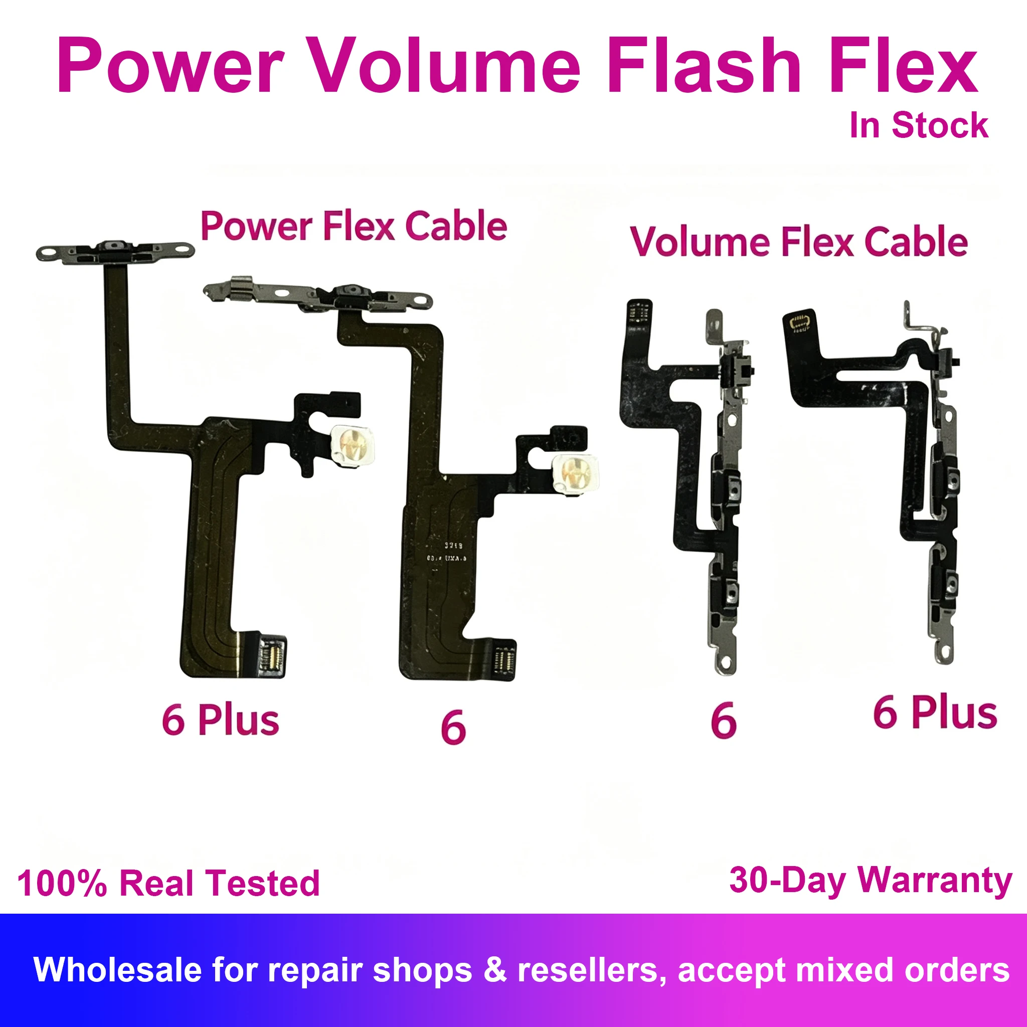 Power Volume Buttons Flash Light Flex Cable For iPhone 6 6P Proximity Mute ON OFF Switch Side Key Replacement Repair Fix Parts
