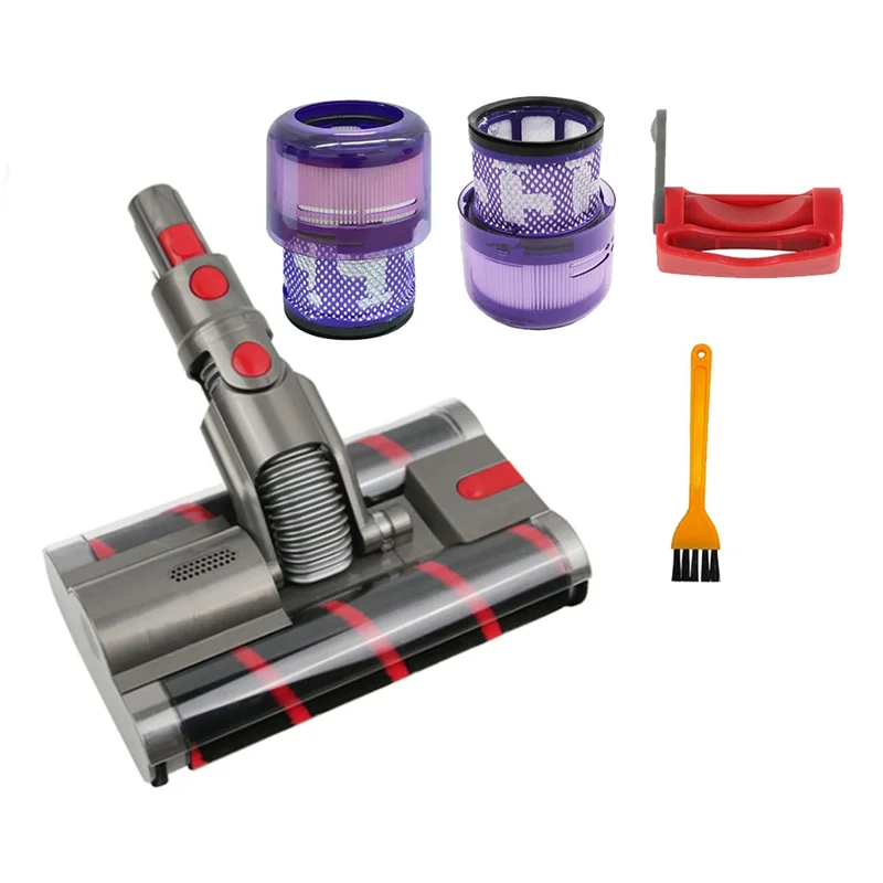 EAS-Double Roller Brush+SV19 SV21 Filter Kit For DYSON SV21 MICRO/SV19 OMNI-GLIDE Replace Vacuum Head Soft Roller Cleaner