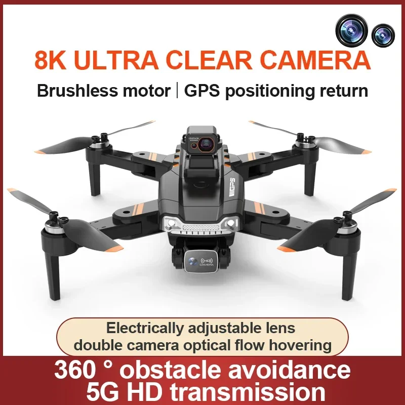 

Brand new S1 drone 8K professional high-definition 3 cameras wide-angle optical flow positioning folding quadcopter 360° obstacl