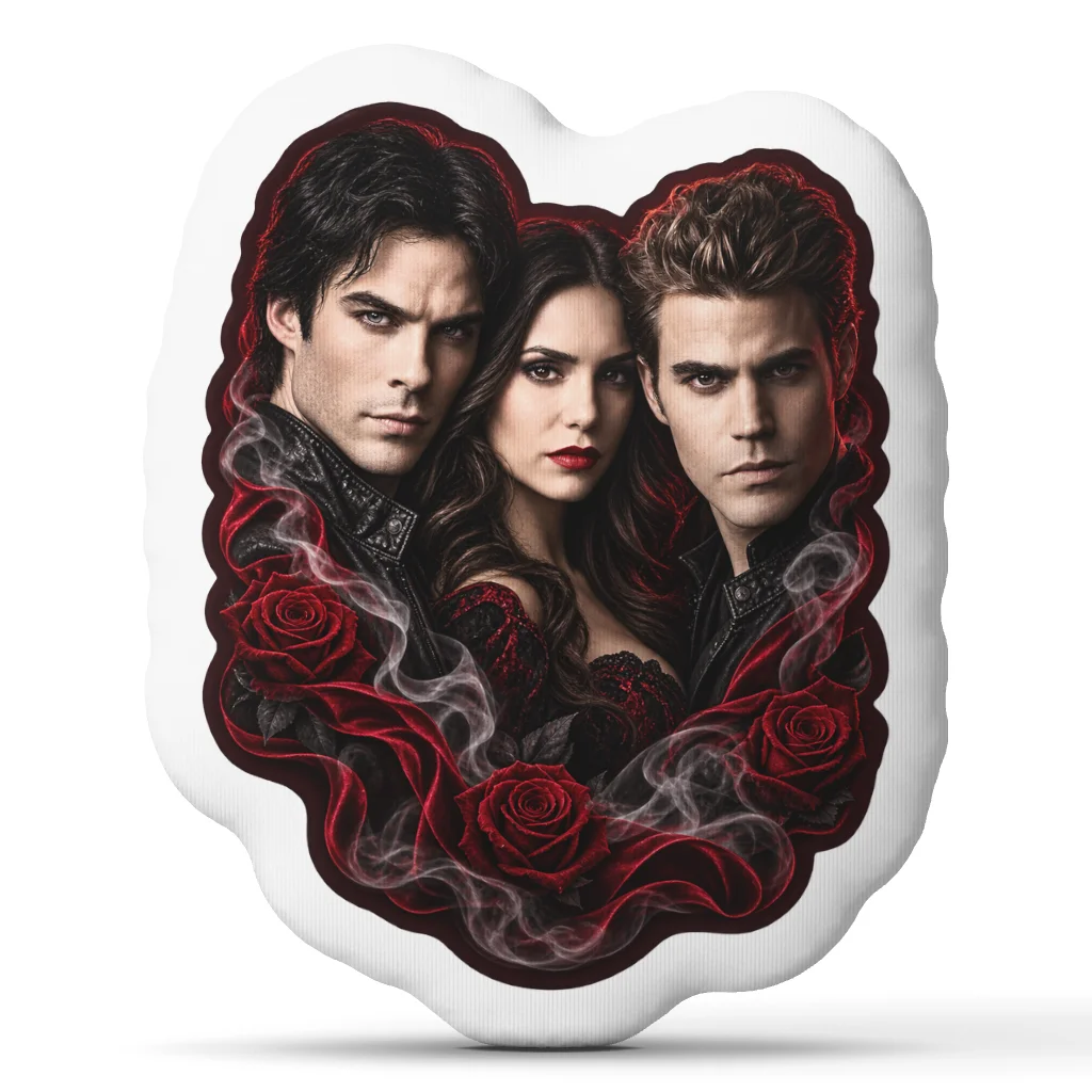 The Vampire Diaries Shaped Pillow Irregular Gothic TV Show Cushion Stuffed Throw Pillow Sofa Decor Fan Gift Dark Romance Home