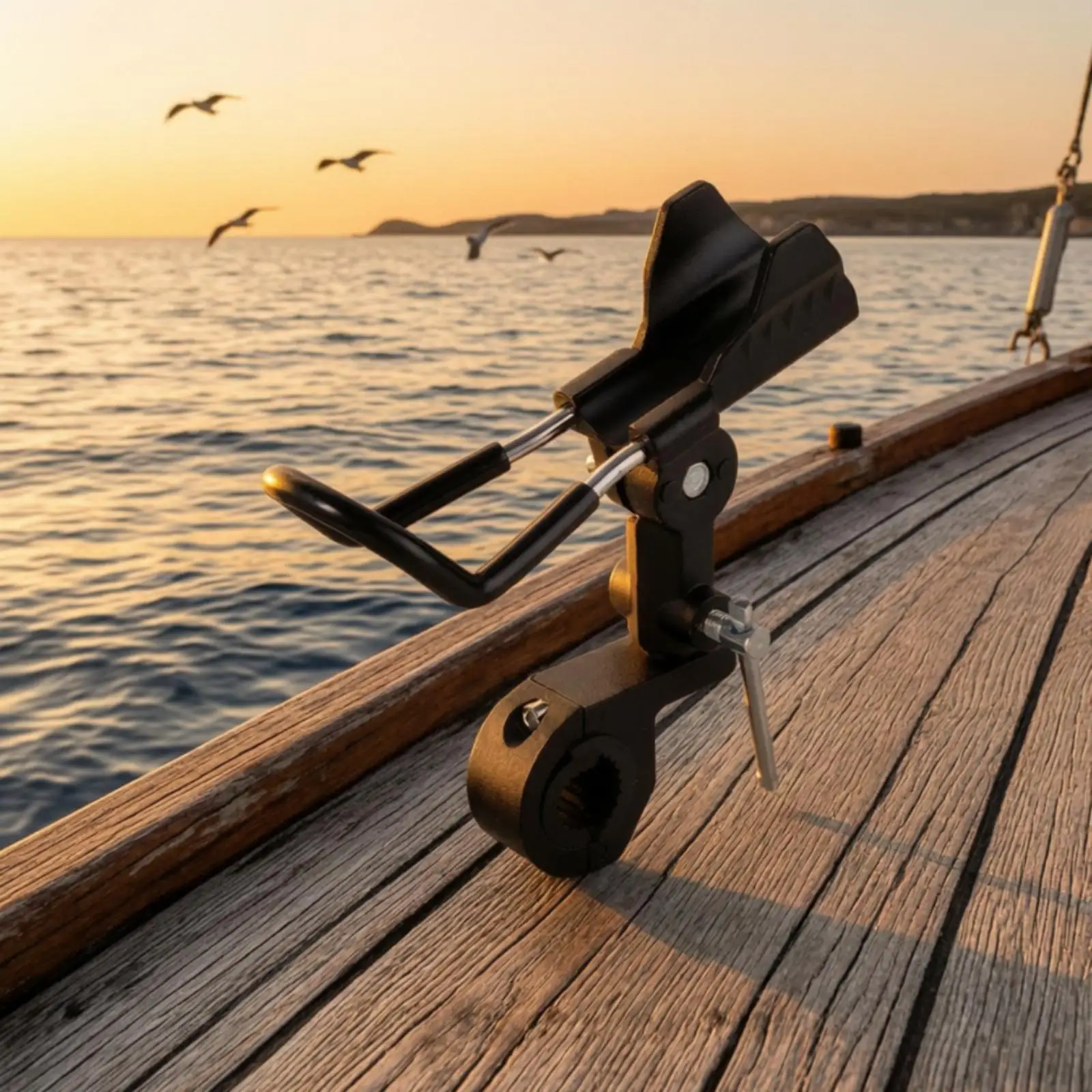 Lightweight Fishing Rod Holder for Inflatable Boat Kayak with Adjustable Swivel Joint 304 Stainless Steel Marine Grade Build