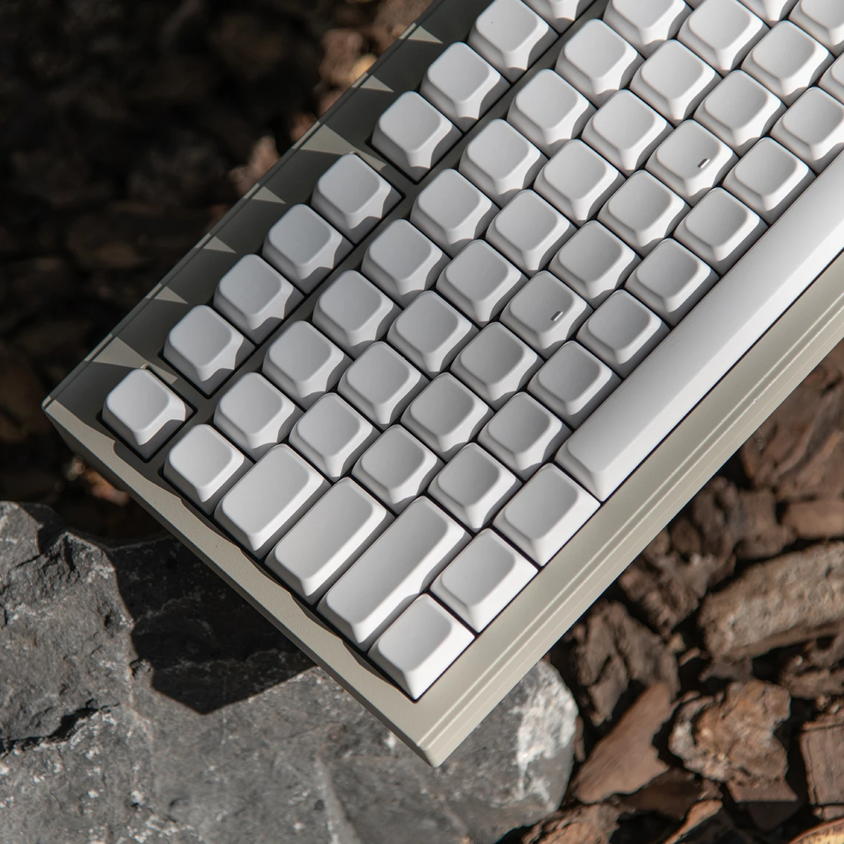 ECHOME White Non-Lettered Keycap Set PBT Dye-sublimation Minimalist Keyboard Cap Cherry Profile Key Cap for Mechanical Keyboard