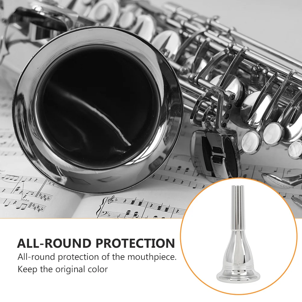 

Mouthpiece Brass Metal Silver Plated Durable Tight Strong Sound Penetration Musical Instrument Accessory for Player