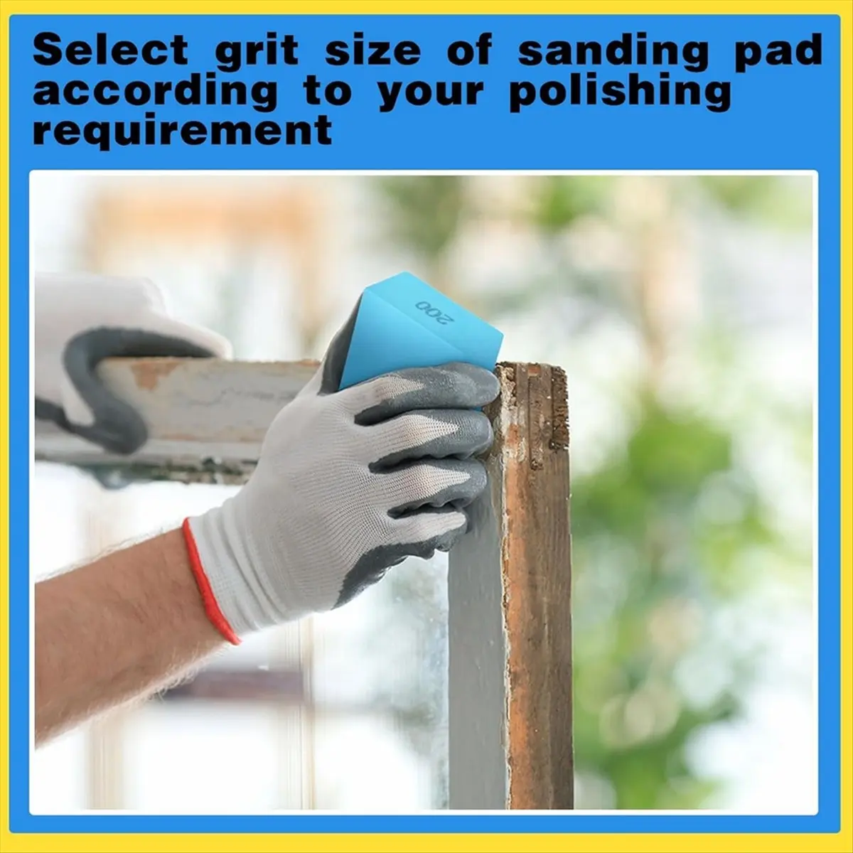 

Delighted- 7 Pcs Hand Polishing Pads 60/100/200/400/800/1500/3000 Grit Sanding Pads Wet and Dry Sanding Block