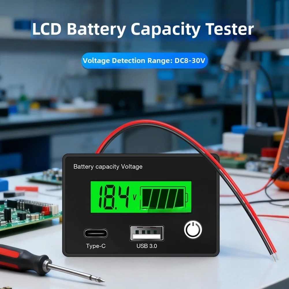 For Battery Diagnostics Capacity Tester Customizable Settings Battery Tester LCD Battery Tester Lithium Iron Phosphate Support
