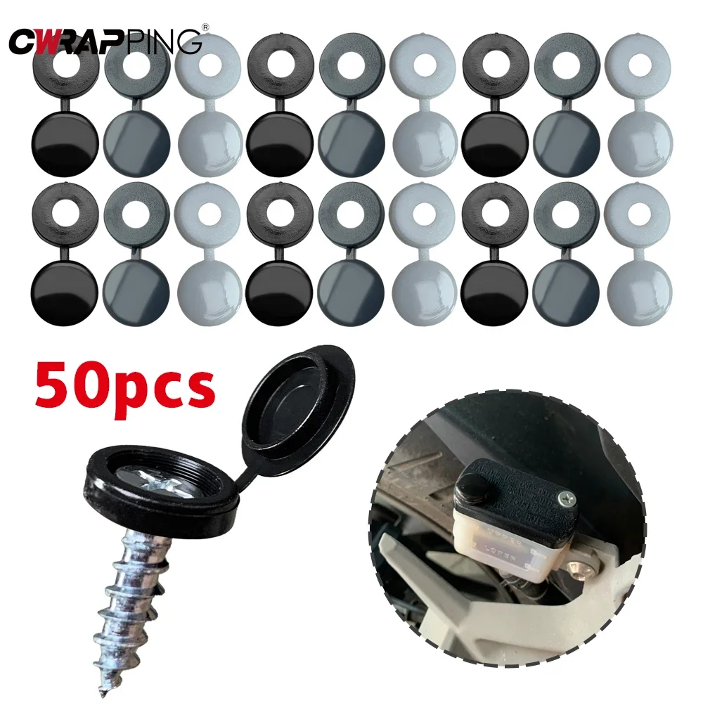 200Pcs Nails Screw Caps Plastic Protective Covers 3 Colors Phillips Screw Decorative Cover Cross Screw Folding Cap for Car